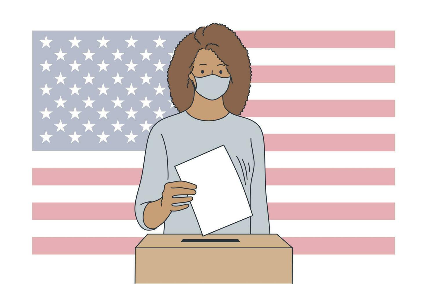 politiek, verkiezing, Verenigde Staten van Amerika, stemmen, coronavirus concept vector