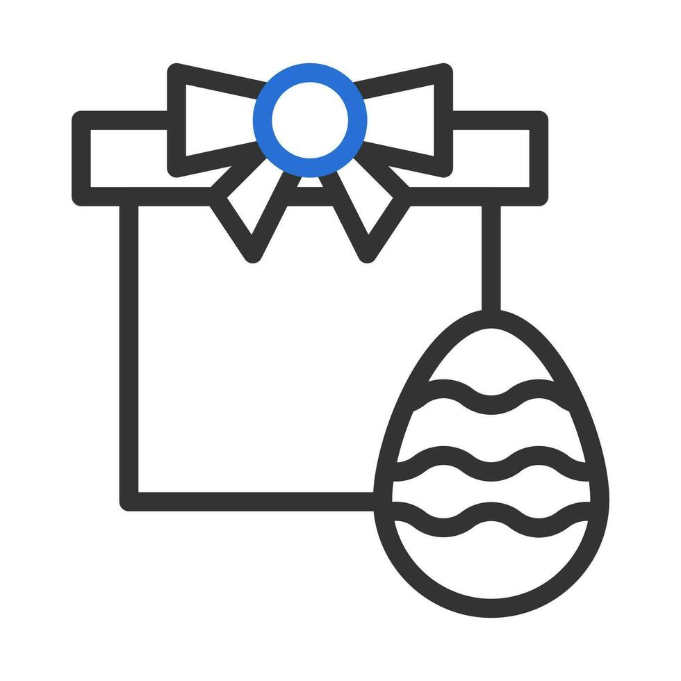 geschenk ei icoon duokleur grijs blauw kleur Pasen symbool illustratie. vector