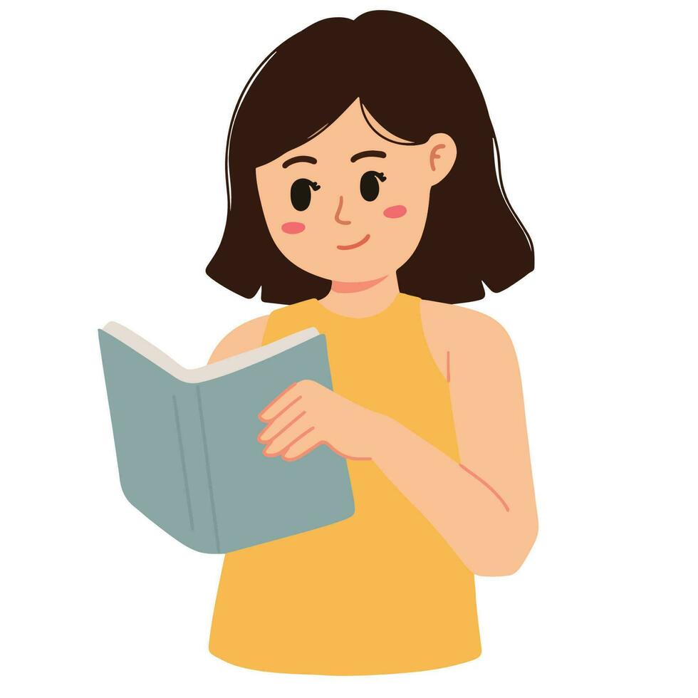 vrouw lezing een boek illustratie vector