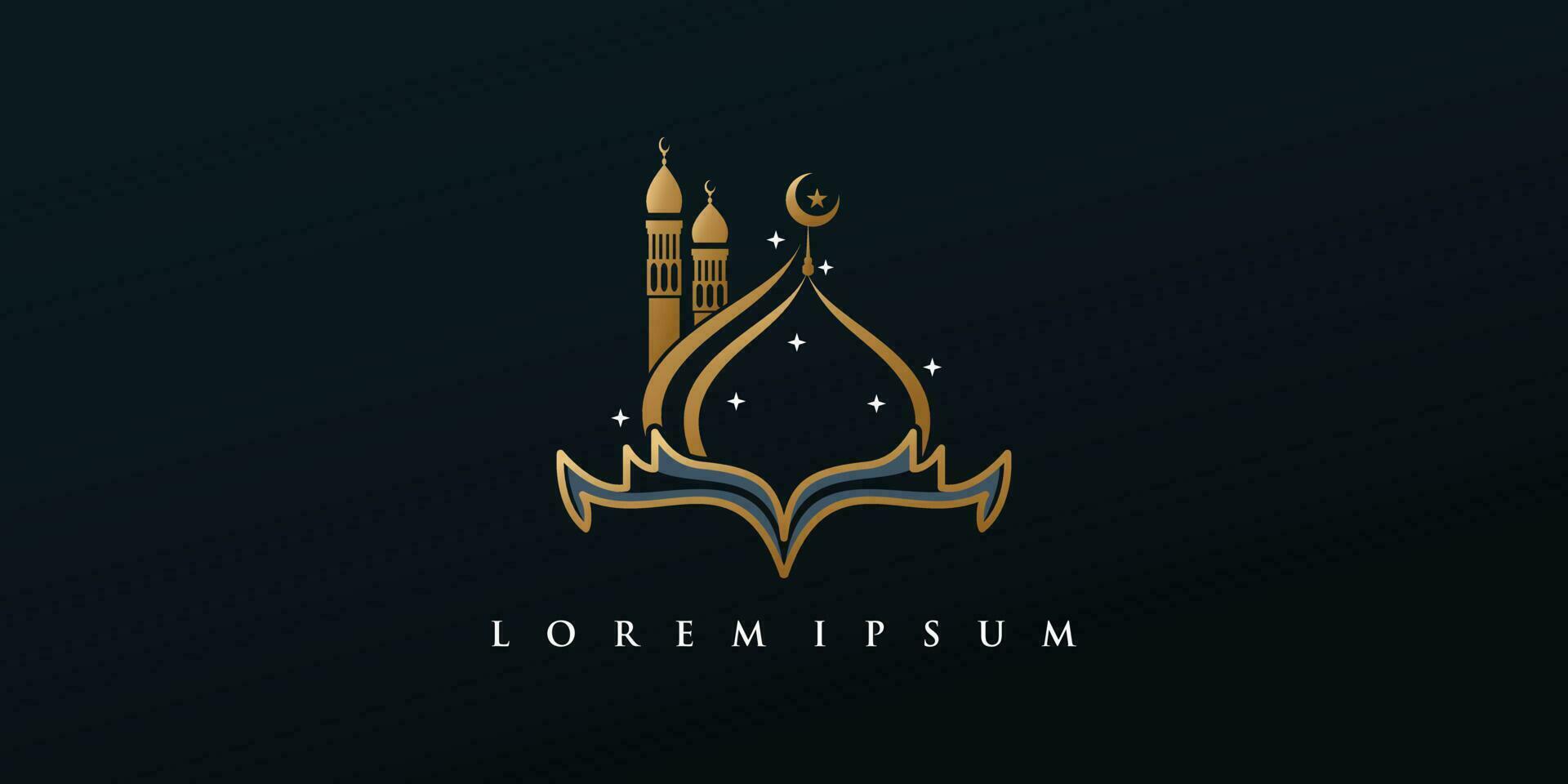 moskee logo ontwerp sjabloon met uniek concept premie vector