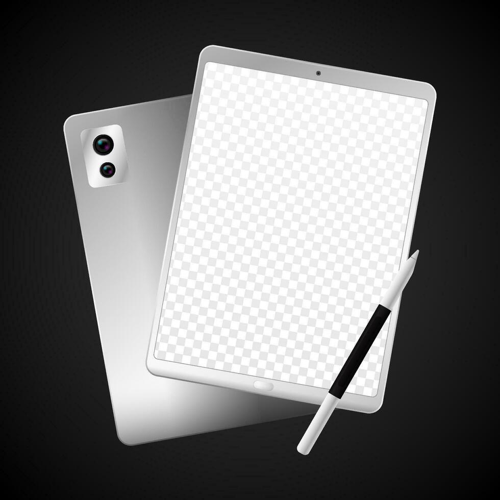 elegant zilver tablet mockup vector