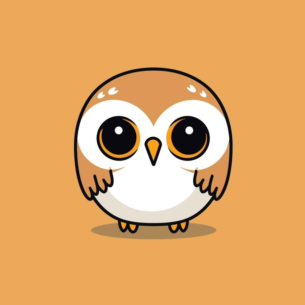 schattig kawaii uil chibi mascotte vector tekenfilm stijl