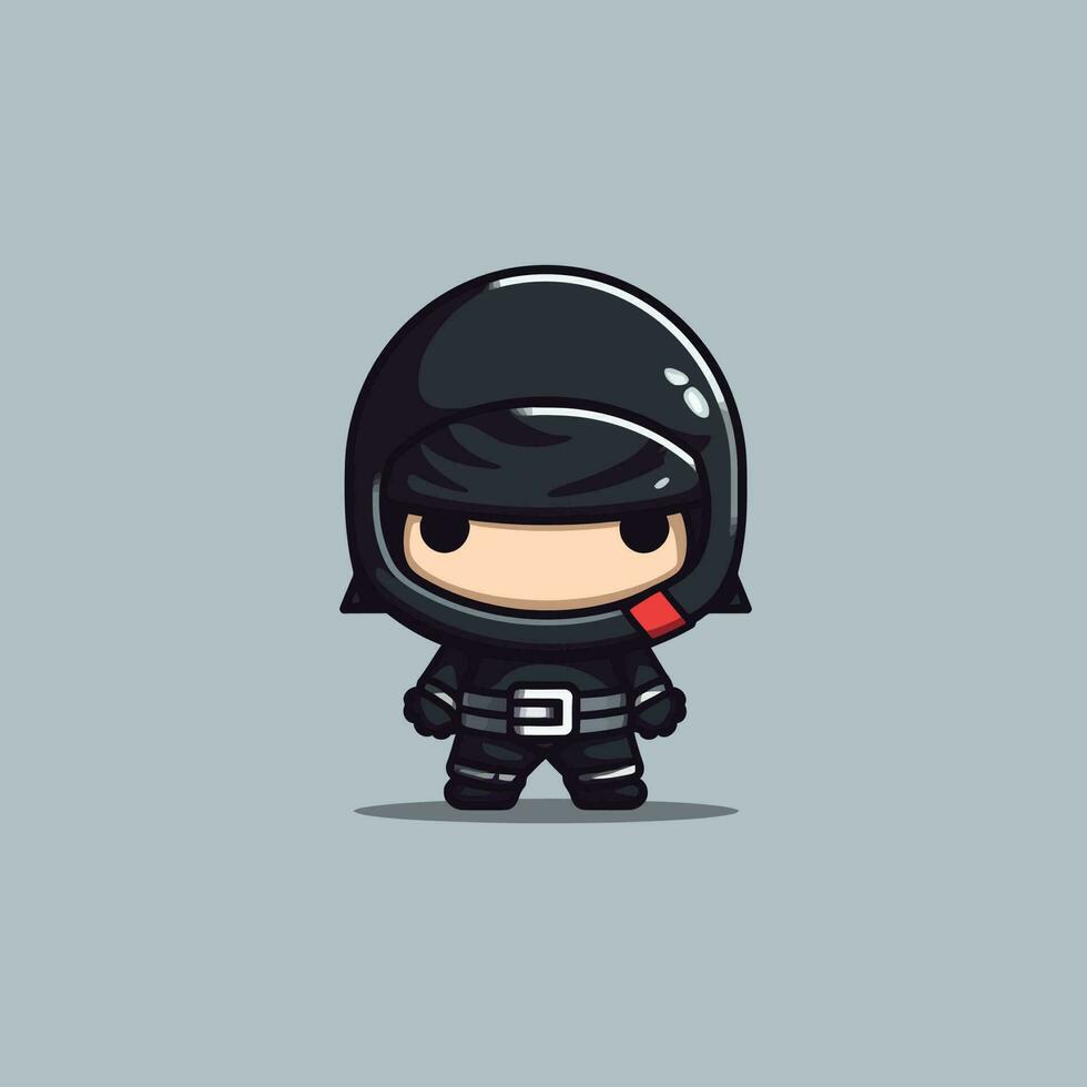 schattig kawaii Ninja chibi mascotte vector tekenfilm stijl