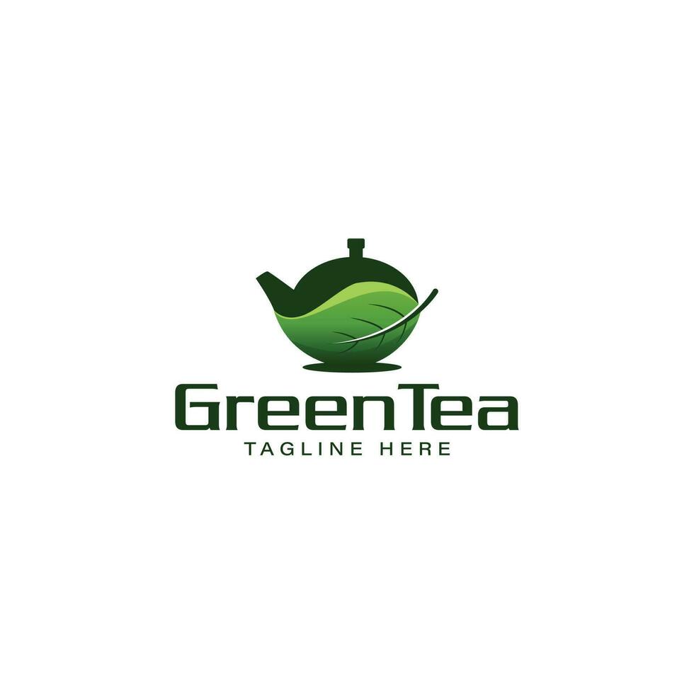 groen thee logo inspiratie, groen thee logo ontwerp. vector