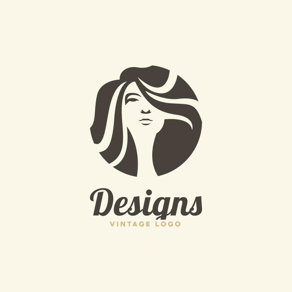 mooi vrouw logo ontwerp inspiratie. mooi vrouw silhouet. vector
