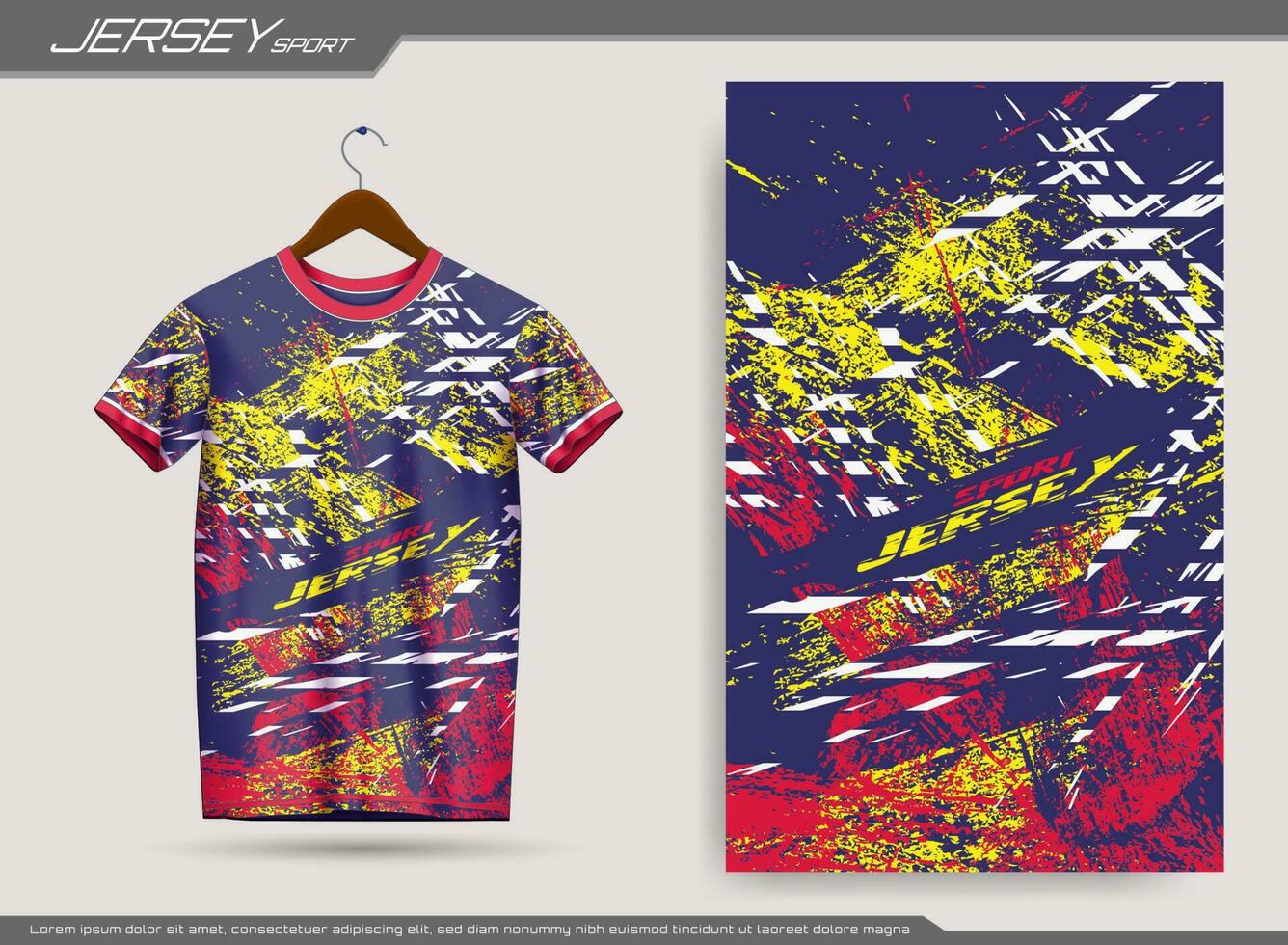 Jersey sport- t-shirt ontwerp. geschikt voor Jersey, achtergrond, poster, enz. vector