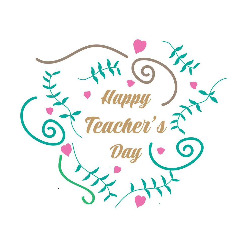 gelukkig leraren' dag. groeten in handschrift stijl vector