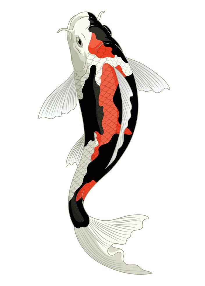 Japan koi vis in showa kleur patroon vector