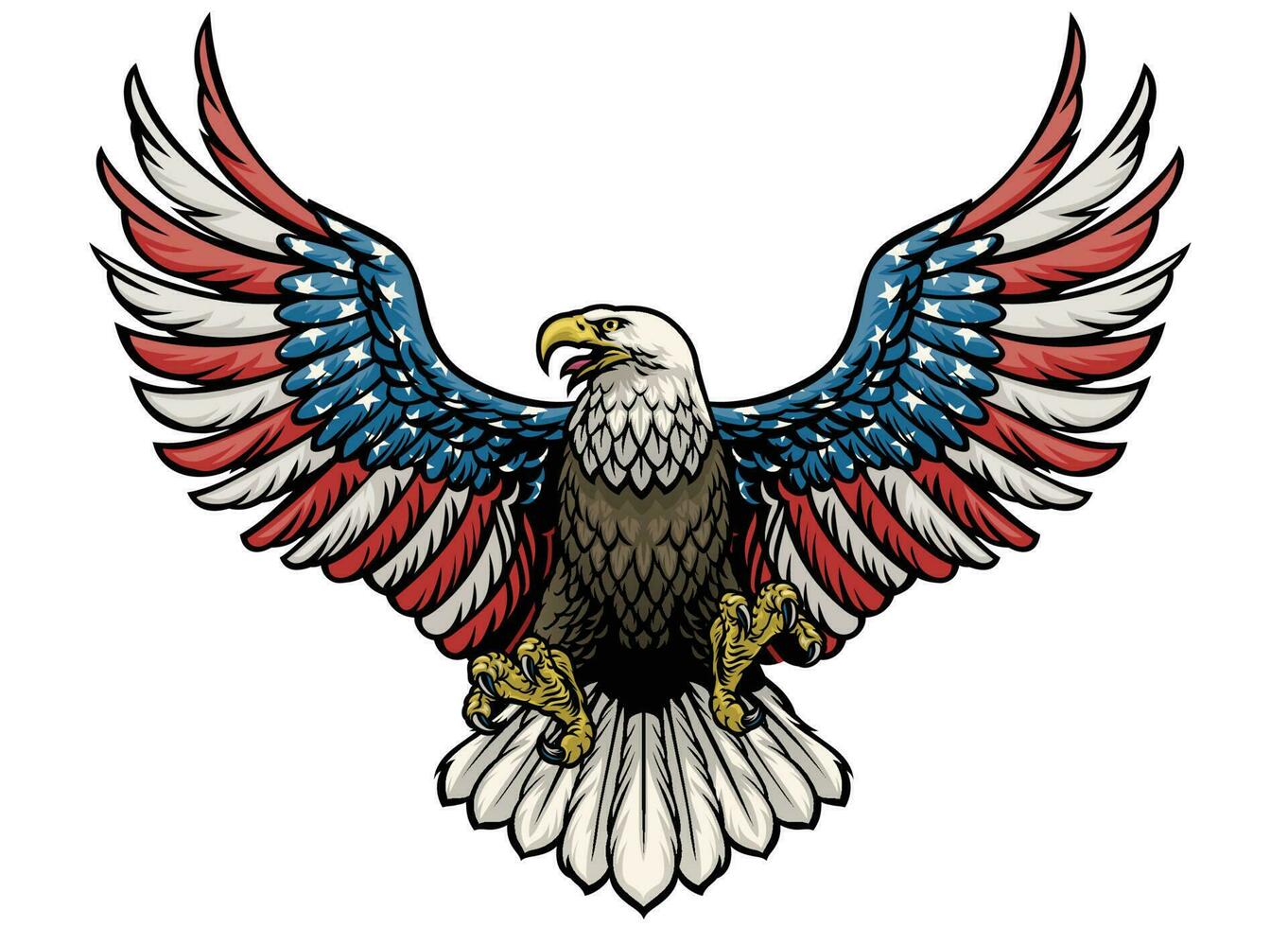 adelaar geschilderd in Amerikaans vlag vector