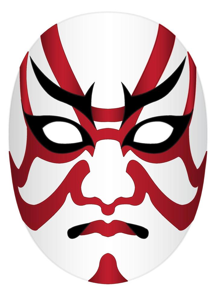 japan kabuki masker op een witte achtergrond vector