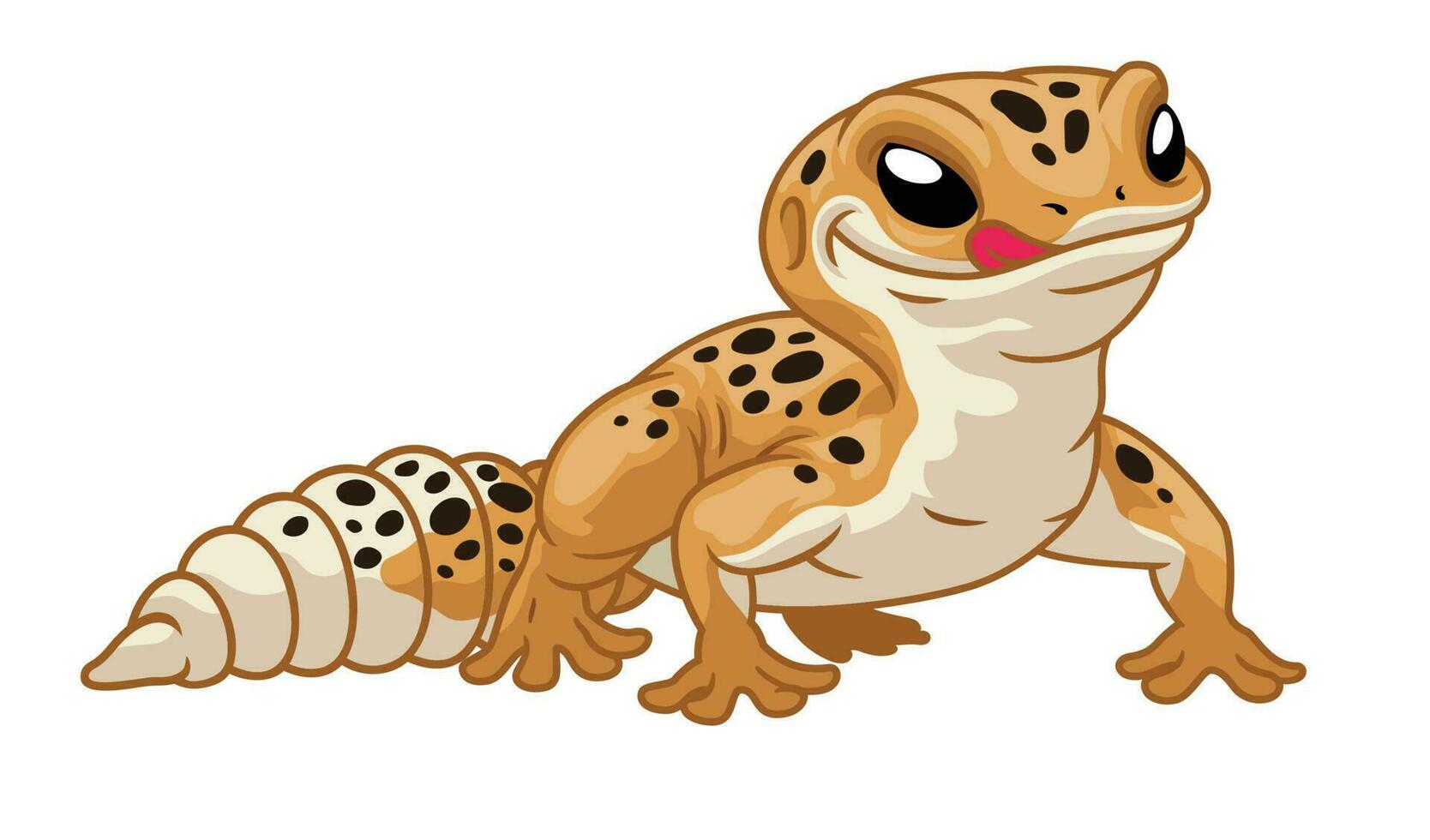 schattig tekenfilm luipaard gekko vector