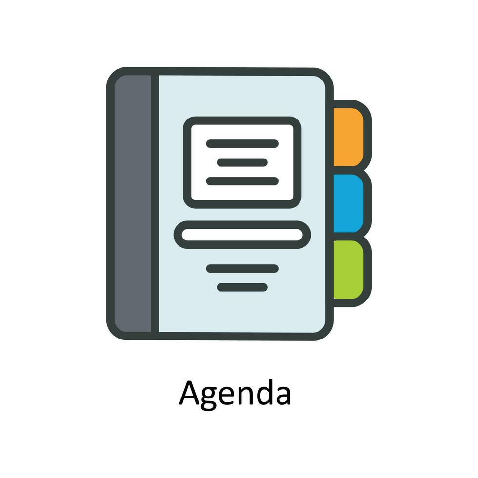 agenda vector vullen schets pictogrammen. gemakkelijk voorraad illustratie voorraad