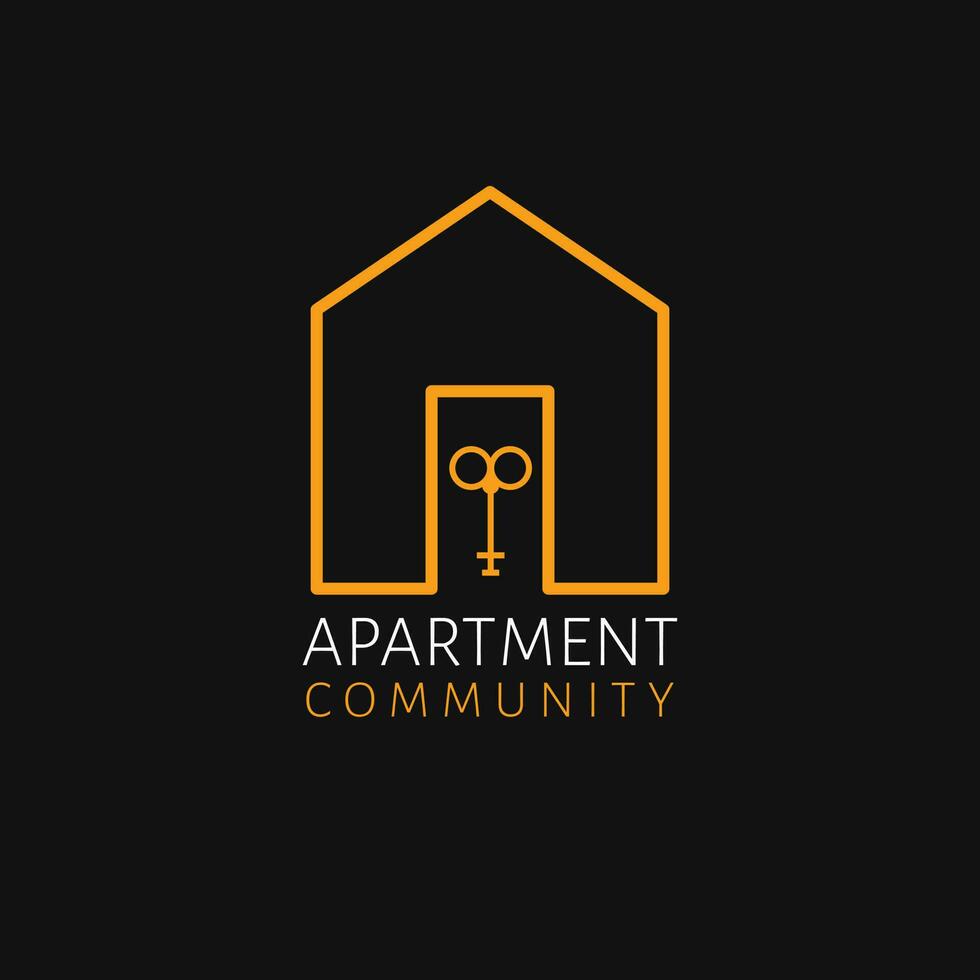 appartement gemeenschap vector logo ontwerp. huis en sleutel logo. modern echt landgoed logo sjabloon.