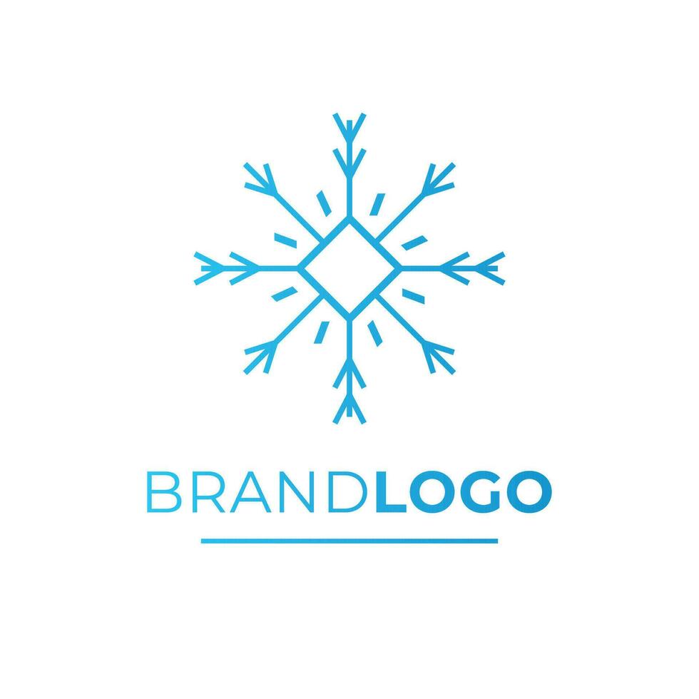 merk logo vector ontwerp. sneeuwvlok blauw logo. modern logo sjabloon.