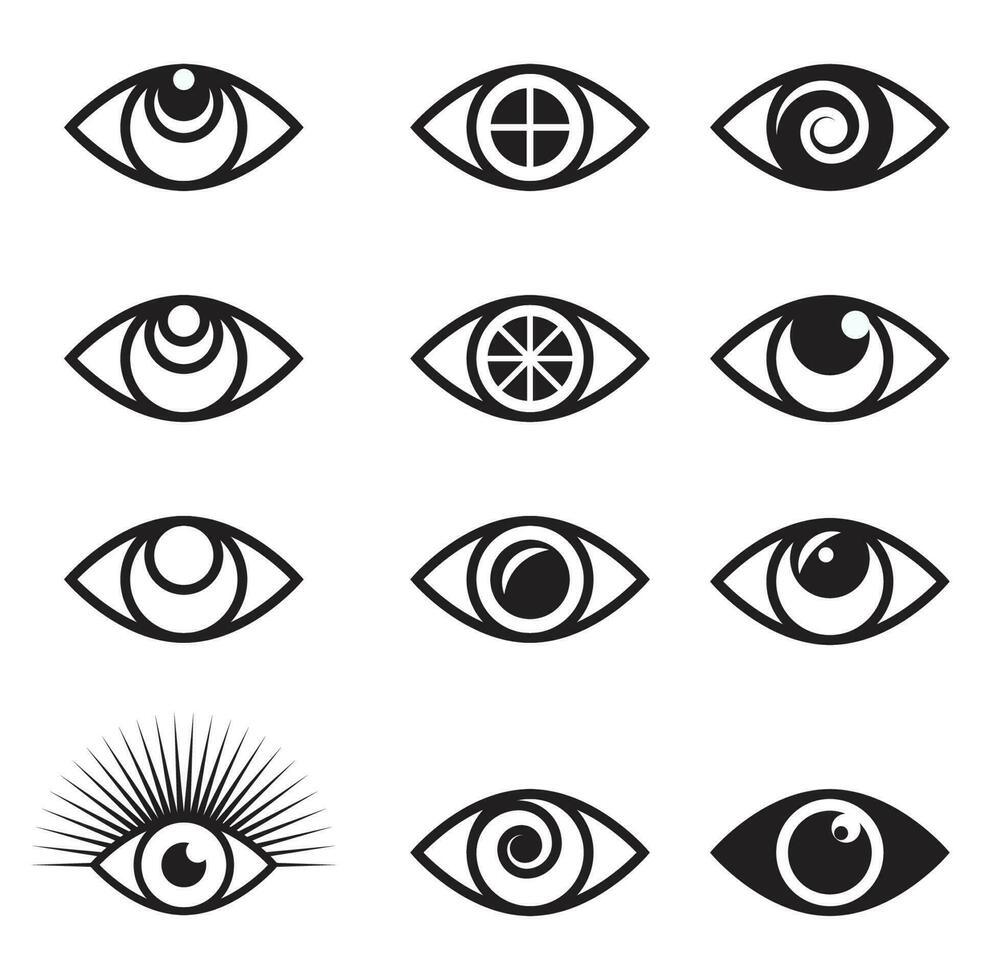 oog logo set, vector illustratie.