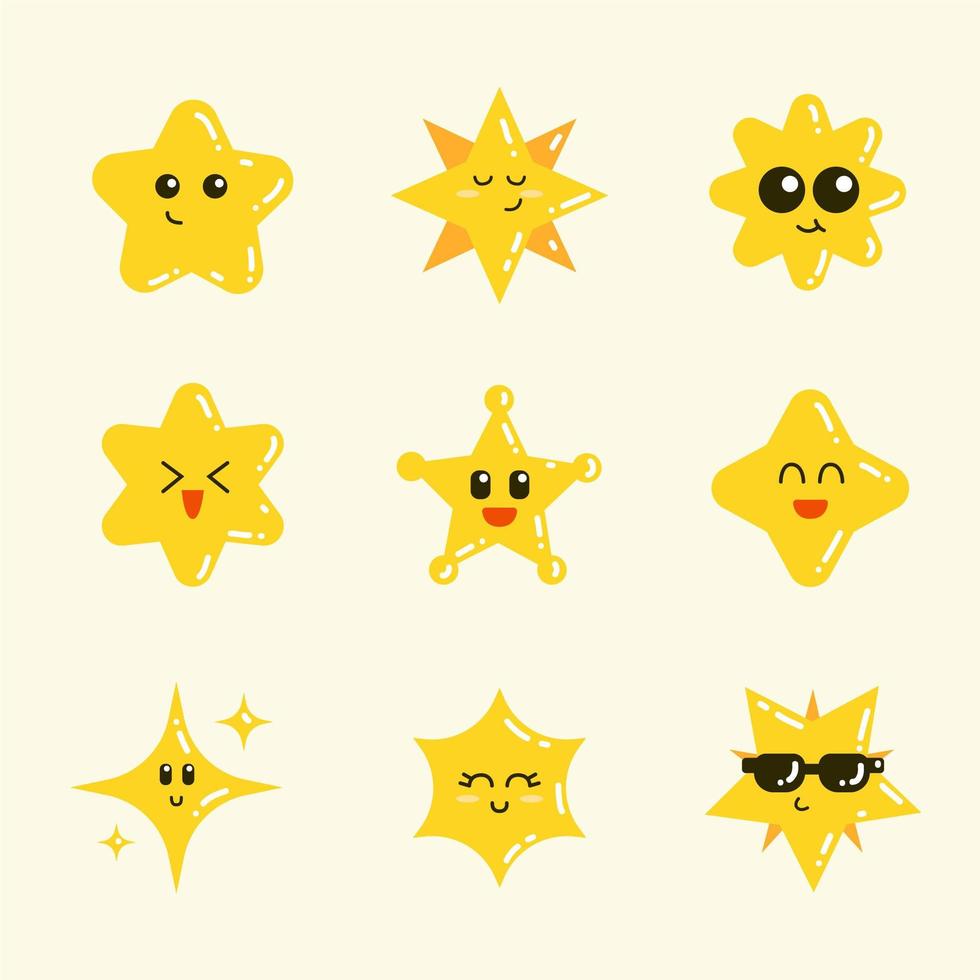schattige ster icoon collectie vector