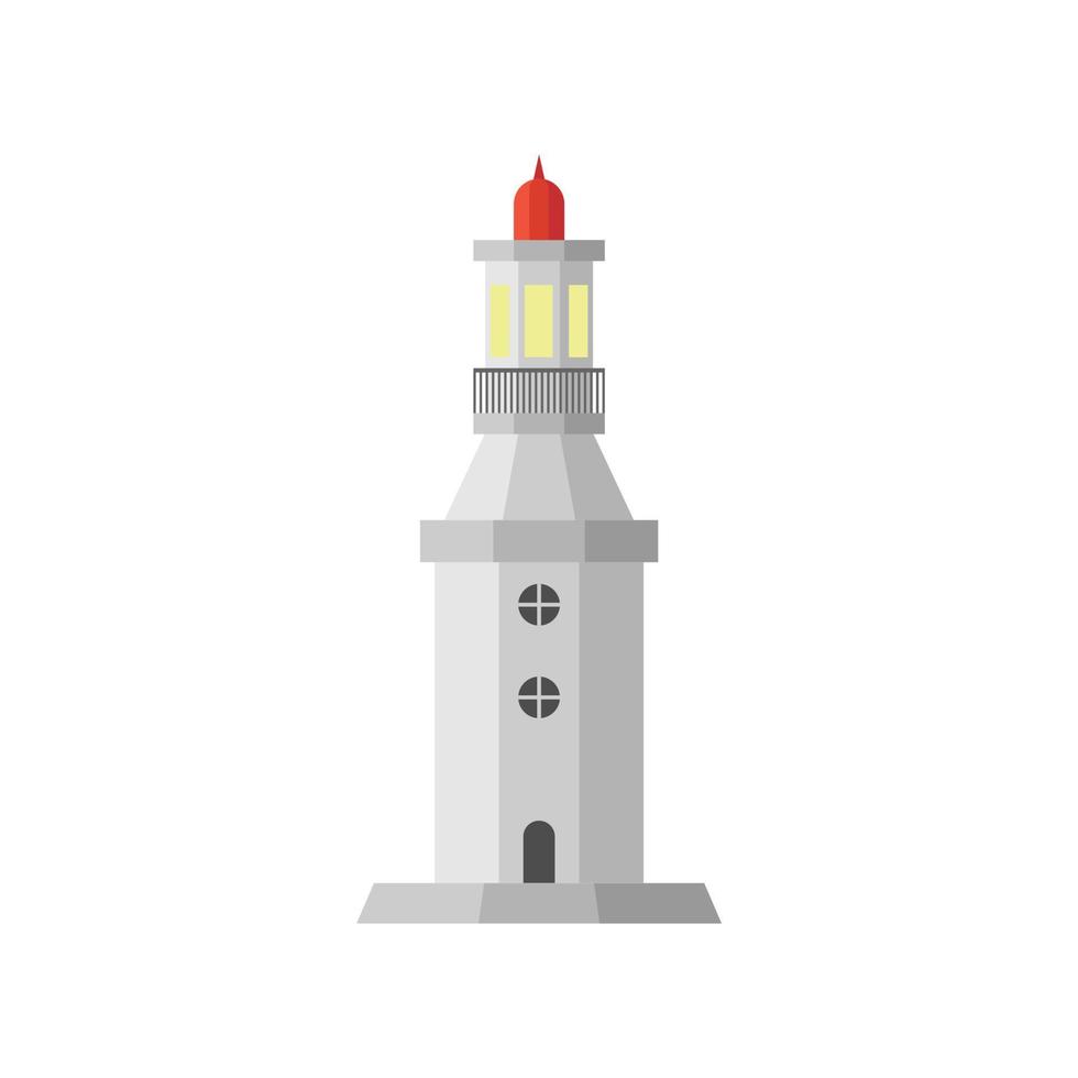 vuurtoren vlak ontwerp vector illustratie