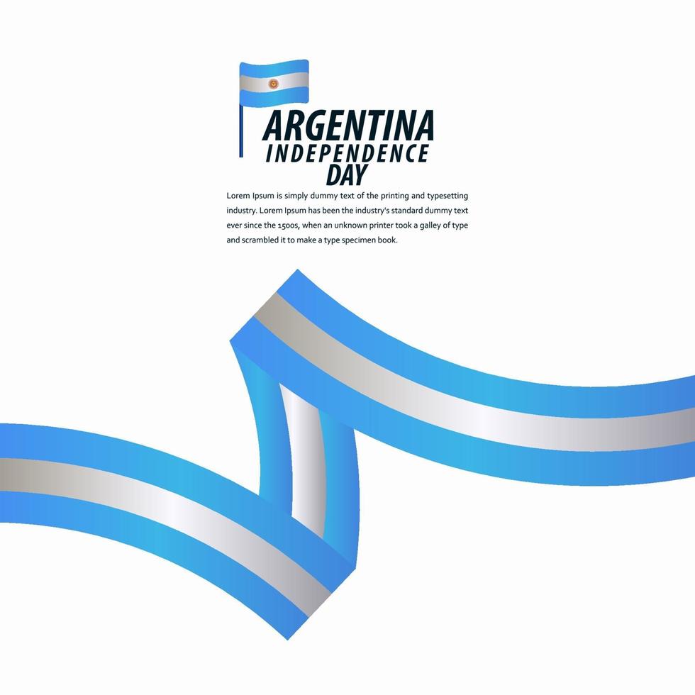 gelukkige de viering van de onafhankelijkheidsdag van Argentinië, affiche, illustratie van het het malplaatjeontwerp van de lintbanner vector