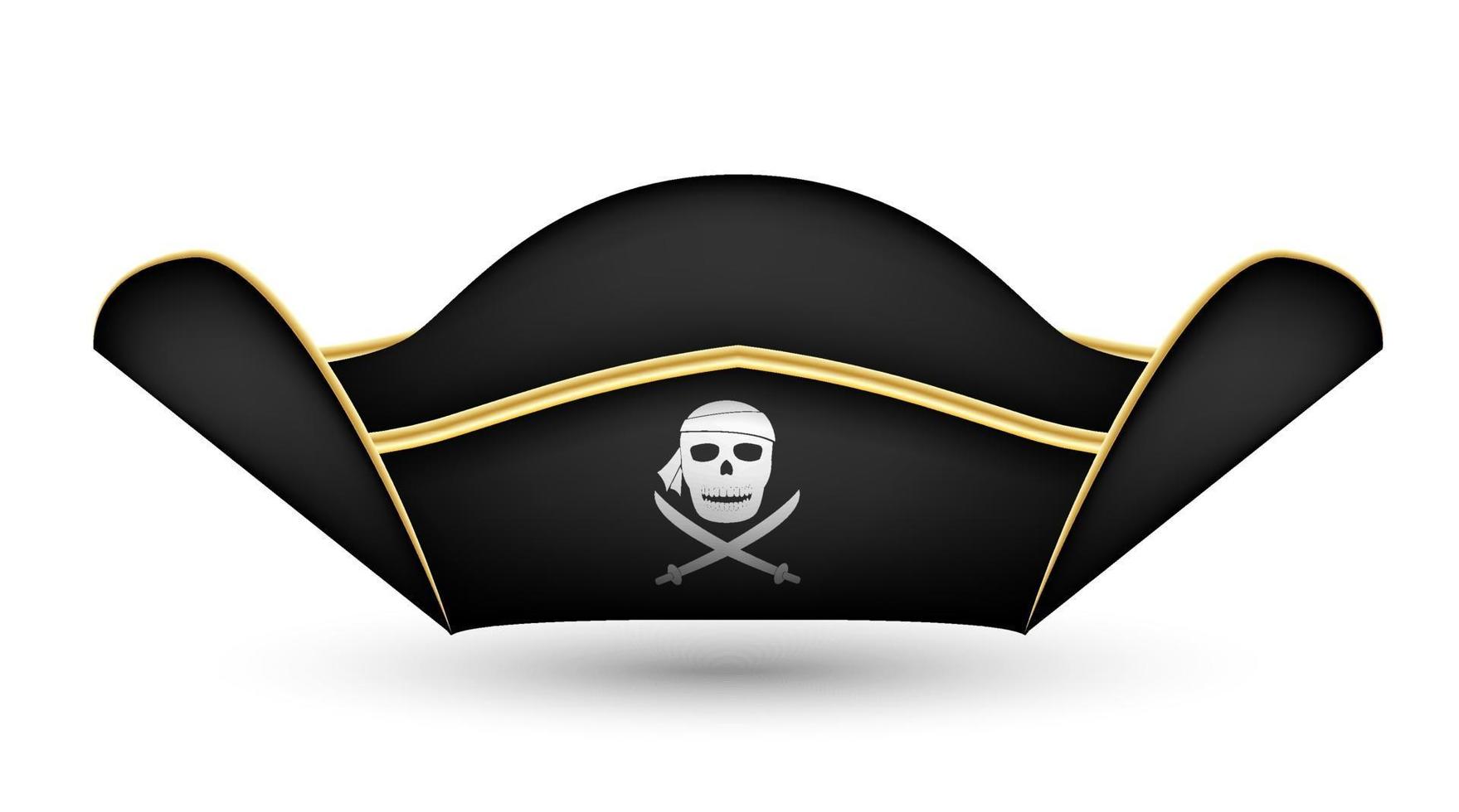 hoed piraat kapitein op een witte achtergrond vector