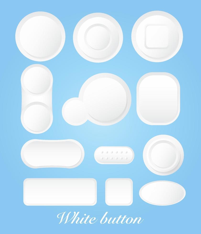 witte knoppen set vector