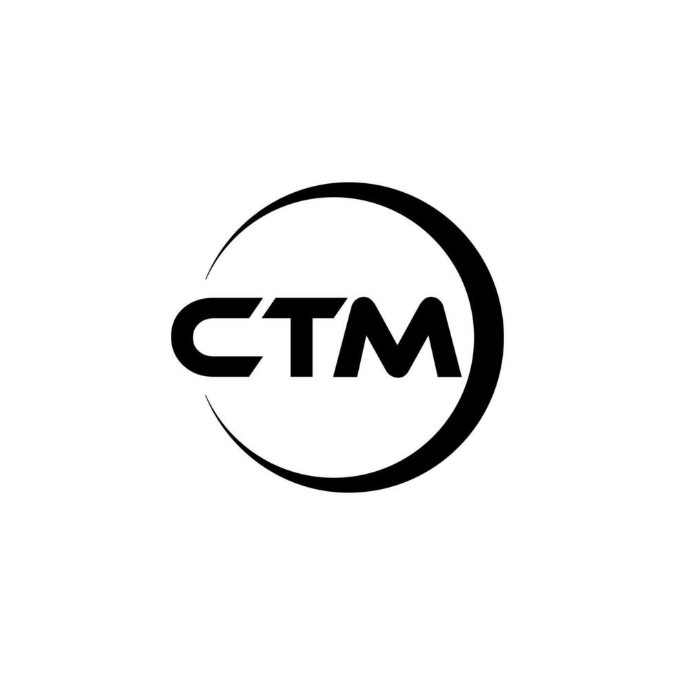 ctm brief logo ontwerp in illustratie. vector logo, schoonschrift ontwerpen voor logo, poster, uitnodiging, enz.