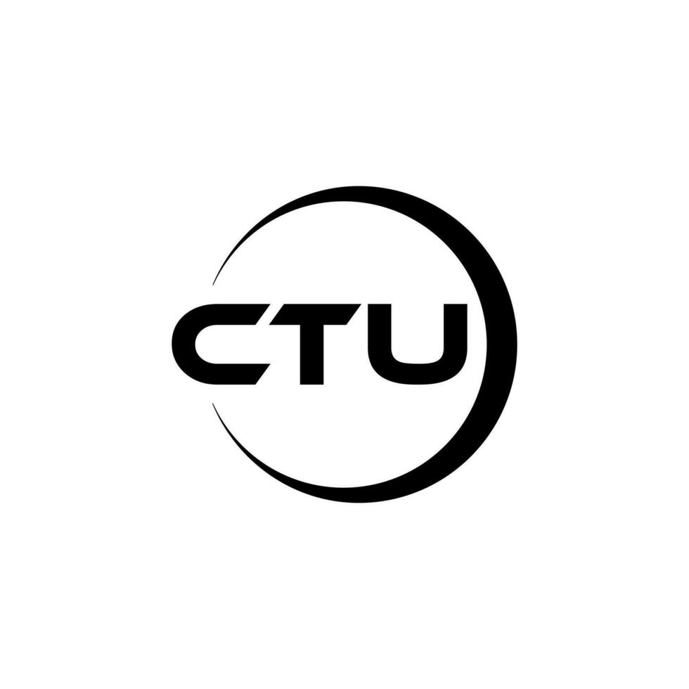 ctu brief logo ontwerp in illustratie. vector logo, schoonschrift ontwerpen voor logo, poster, uitnodiging, enz.