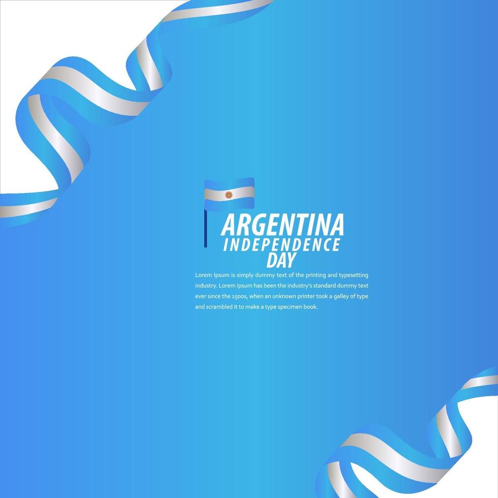 gelukkige de viering van de onafhankelijkheidsdag van Argentinië, affiche, illustratie van het het malplaatjeontwerp van de lintbanner vector