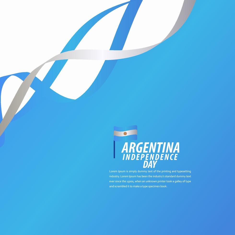 gelukkige de viering van de onafhankelijkheidsdag van Argentinië, affiche, illustratie van het het malplaatjeontwerp van de lintbanner vector