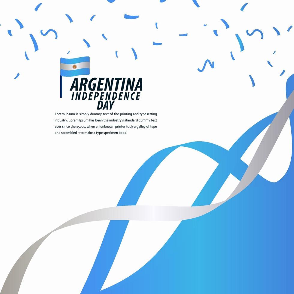 gelukkige de viering van de onafhankelijkheidsdag van Argentinië, affiche, illustratie van het het malplaatjeontwerp van de lintbanner vector