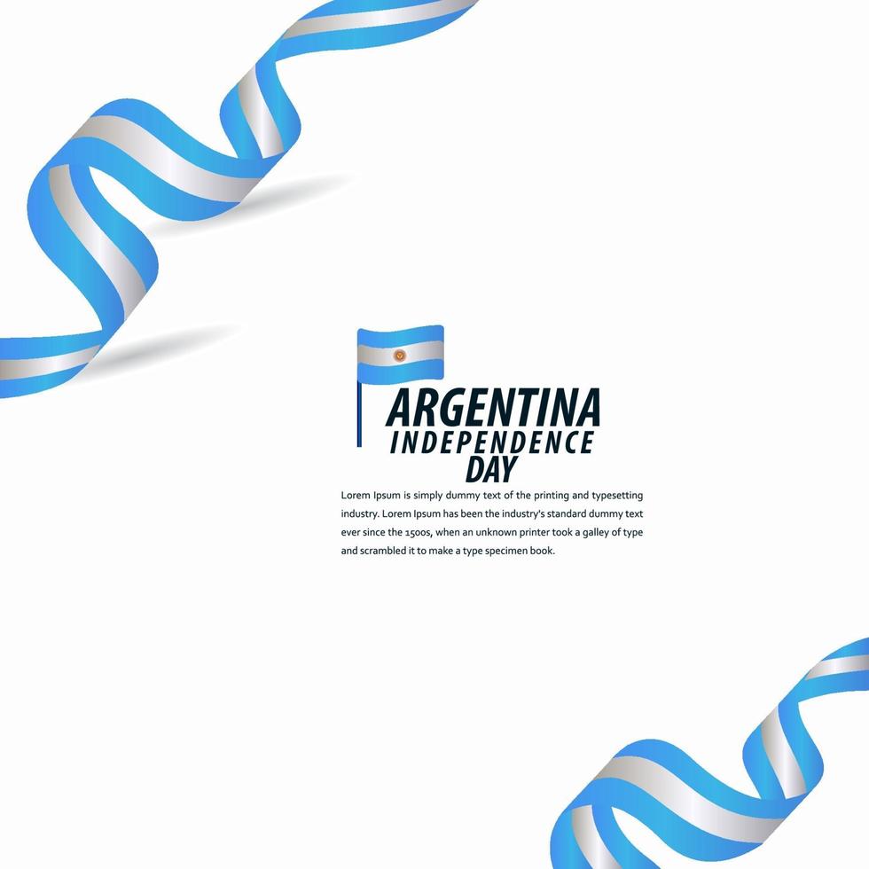 gelukkige de viering van de onafhankelijkheidsdag van Argentinië, affiche, illustratie van het het malplaatjeontwerp van de lintbanner vector