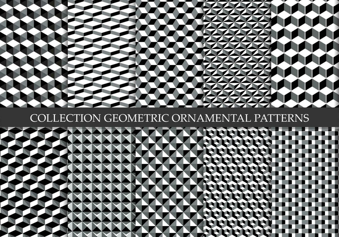 zwart en wit mozaïek- herhaalbaar achtergrond. vector naadloos meetkundig patroon.