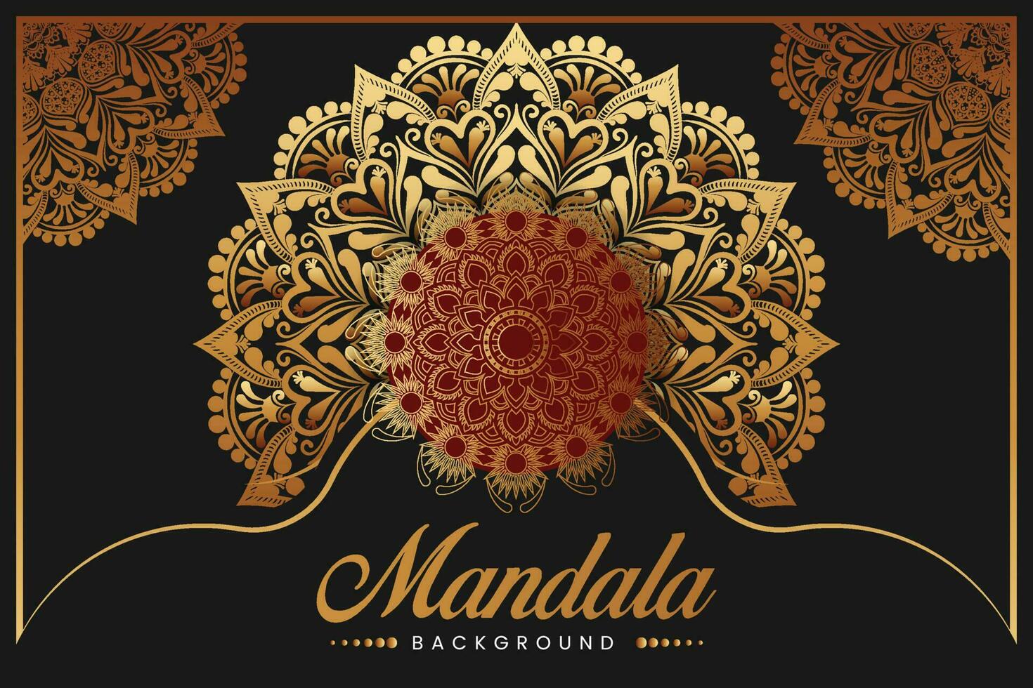 mandala ontwerp achtergrond in gouden kleur sier- ontwerp. vector