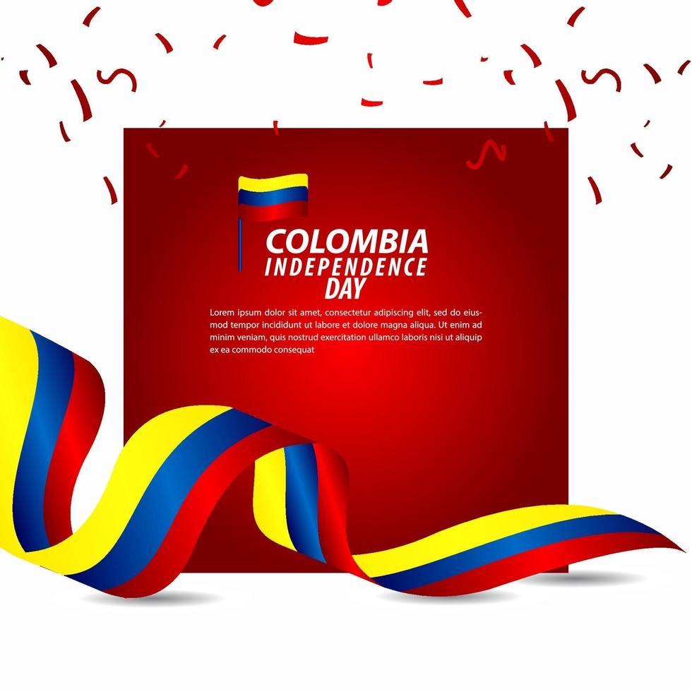 colombia onafhankelijkheidsdag viering vector sjabloon ontwerp illustratie