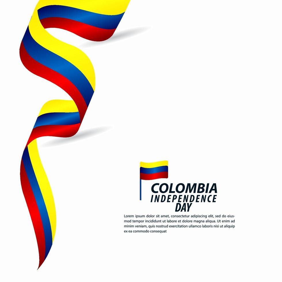 colombia onafhankelijkheidsdag viering vector sjabloon ontwerp illustratie