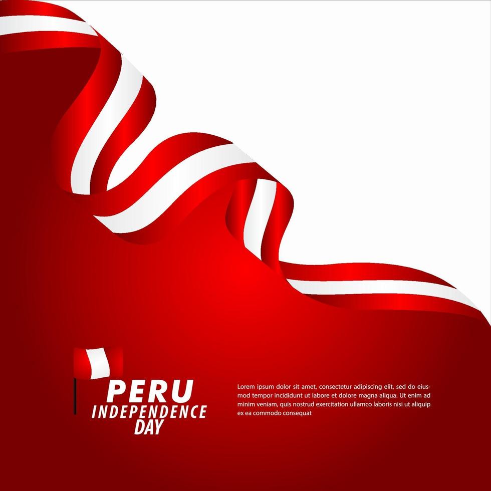 Peru onafhankelijkheidsdag viering vector sjabloon ontwerp illustratie