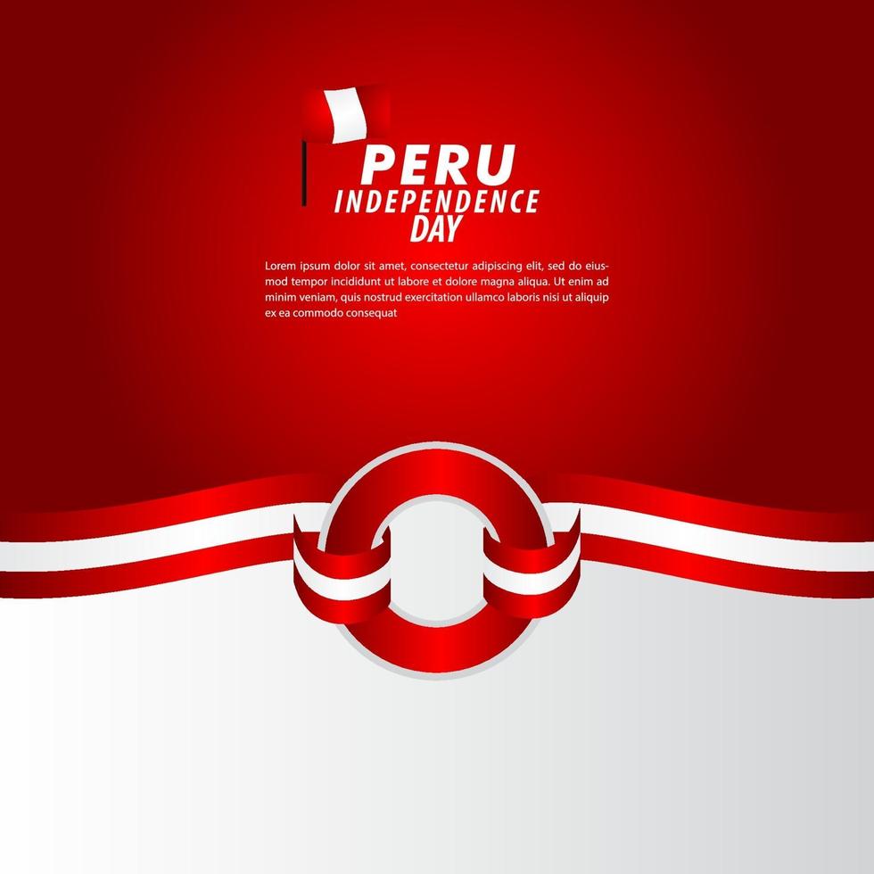 Peru onafhankelijkheidsdag viering vector sjabloon ontwerp illustratie