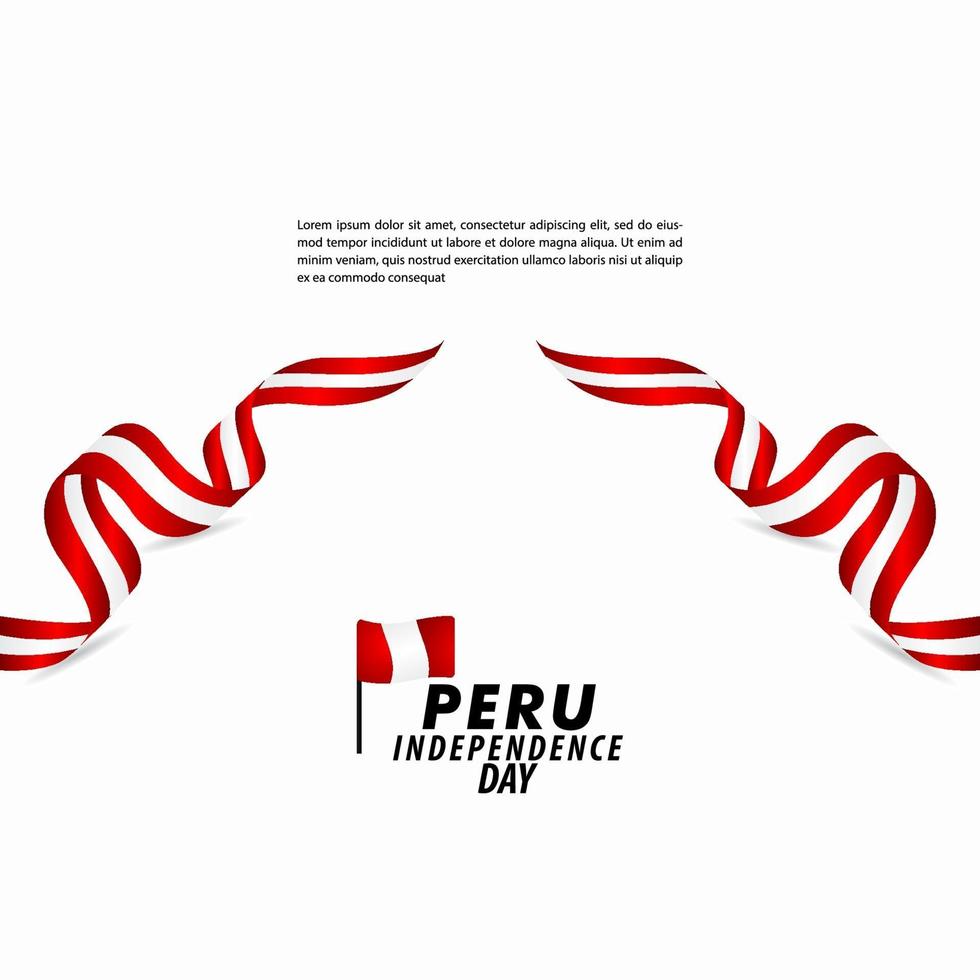 Peru onafhankelijkheidsdag viering vector sjabloon ontwerp illustratie