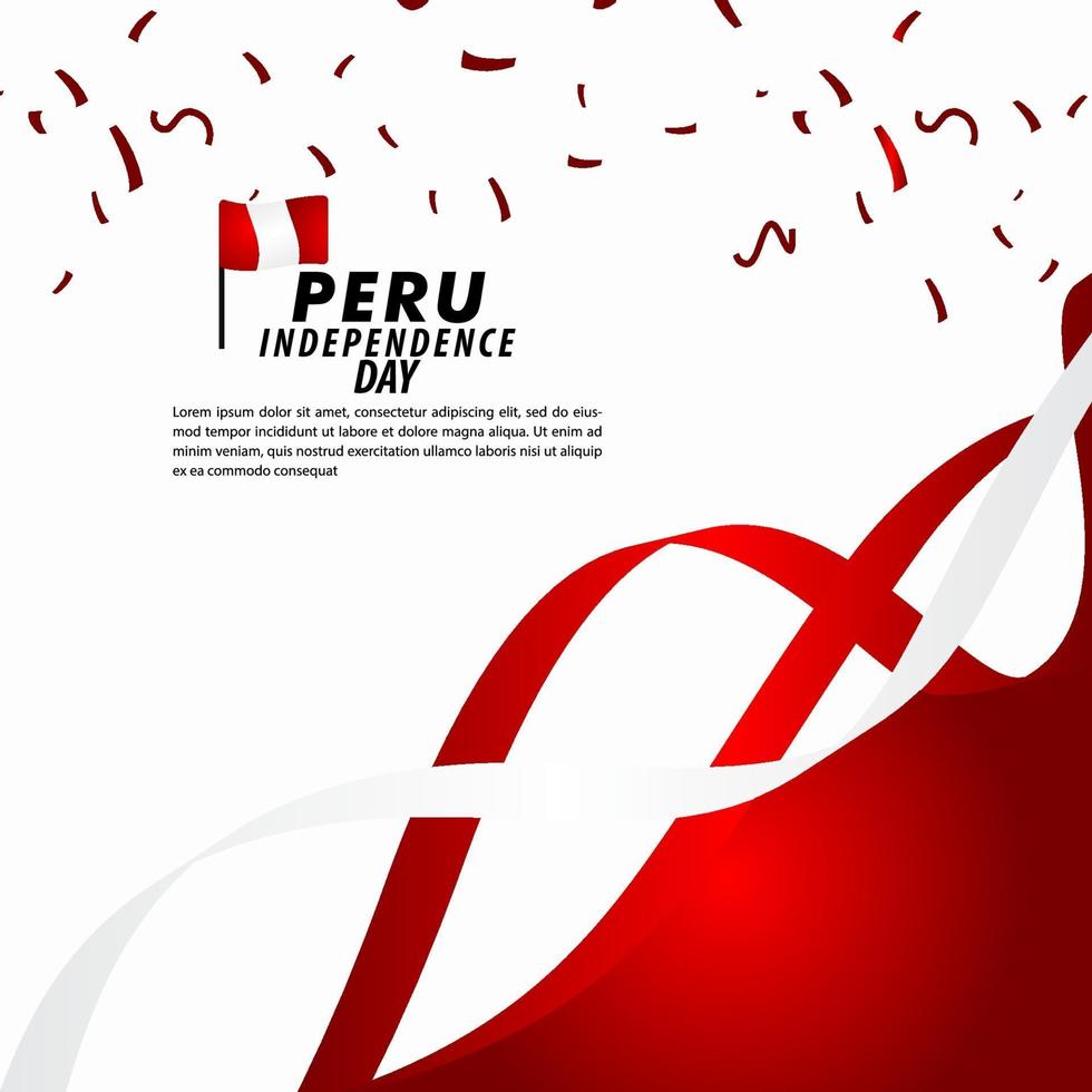 Peru onafhankelijkheidsdag viering vector sjabloon ontwerp illustratie