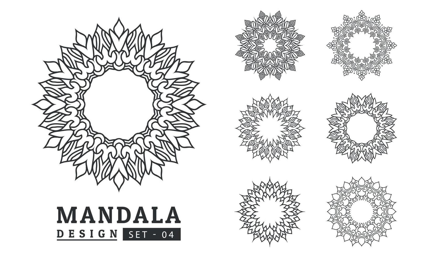 zwart en wit bloem mandala ontwerpen reeks vector