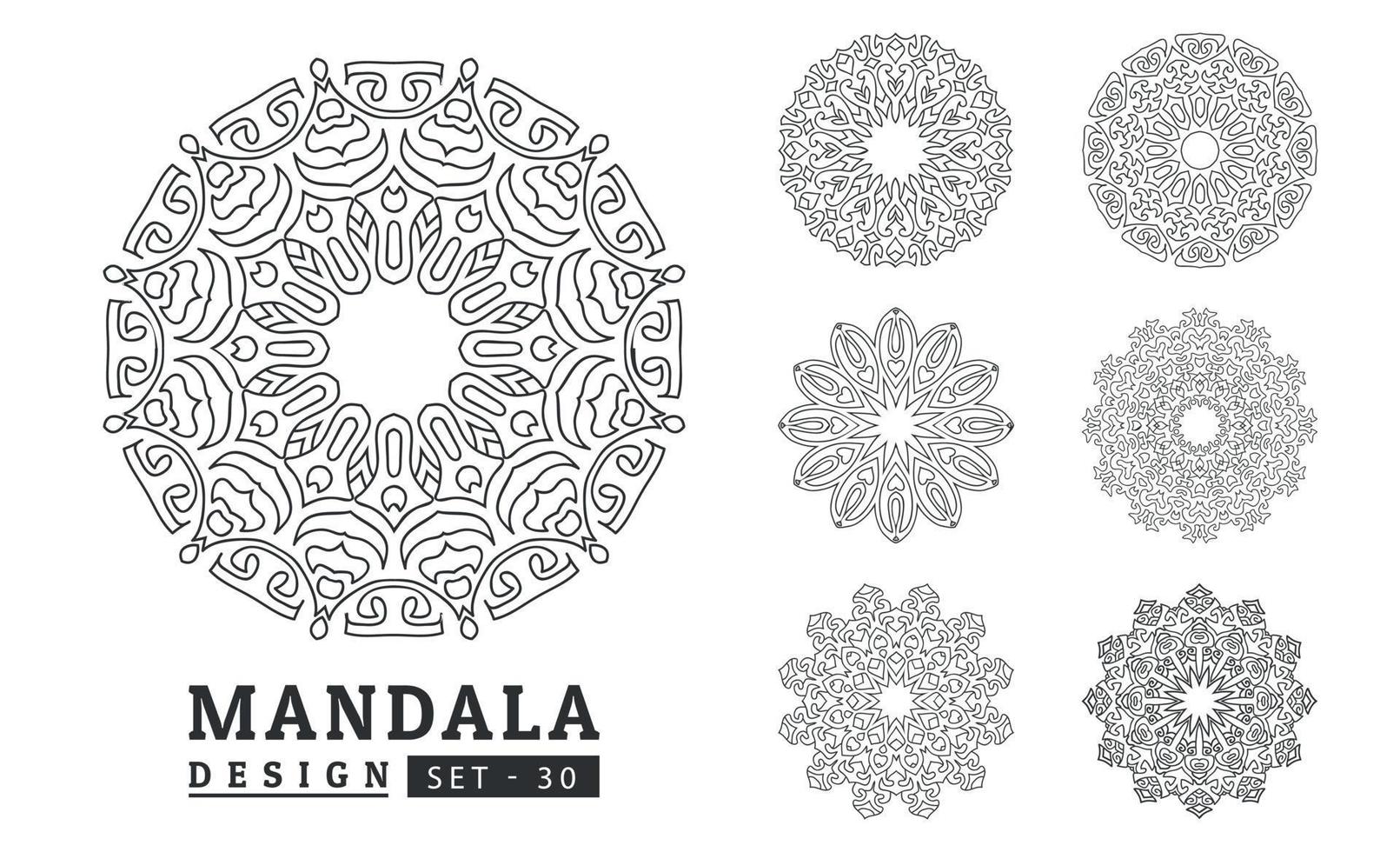 zwart en wit bloem mandala reeks vector