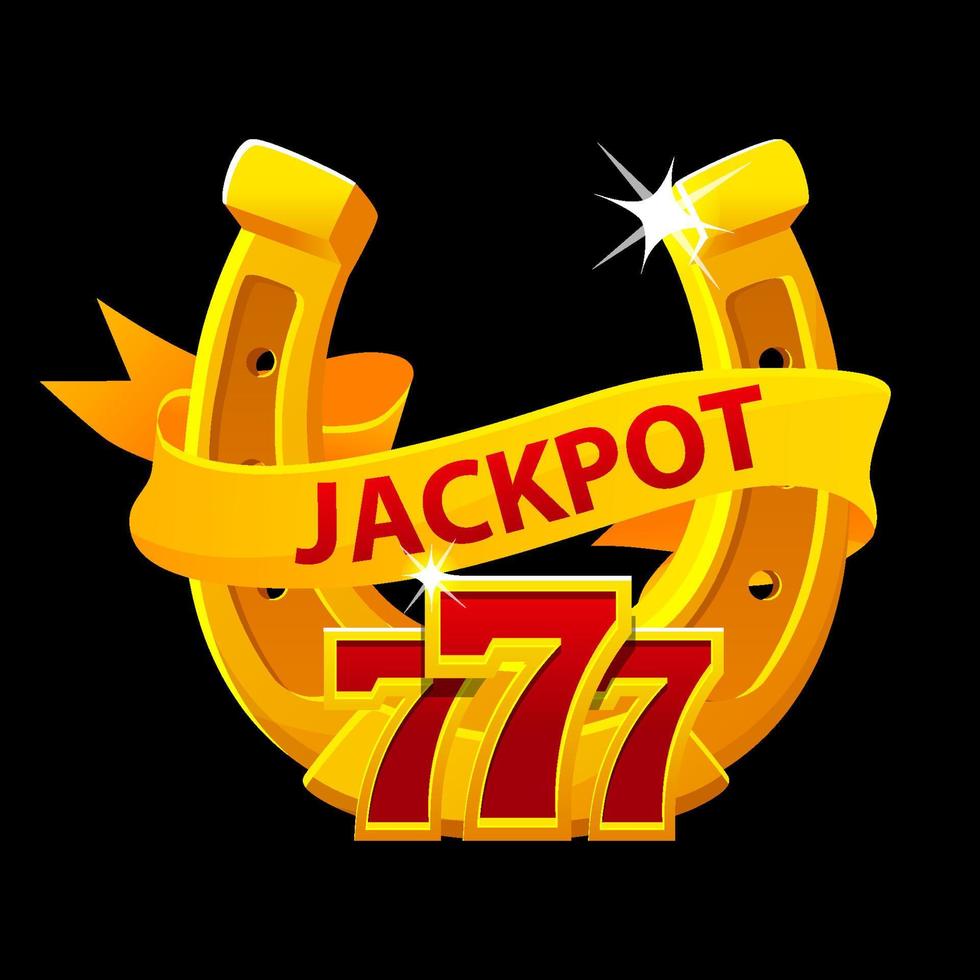 pot symbool. 777 en gouden hoefijzer voor spel. vector