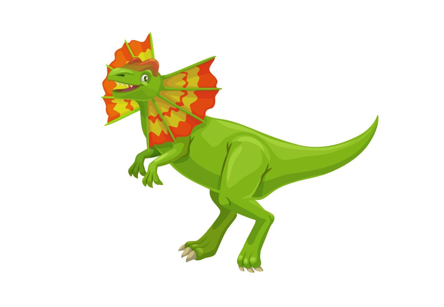 tekenfilm dilophosaurus dinosaurus karakter, vector