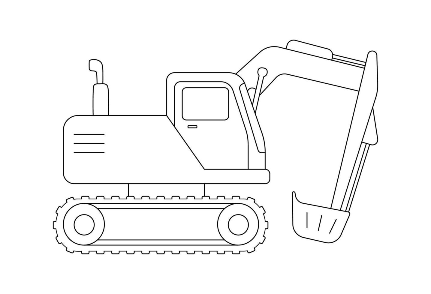 bouw uitgraving icoon. schets vector illustratie geïsoleerd Aan wit achtergrond. kinderachtig schattig bouw voertuig voor kleur bladzijde