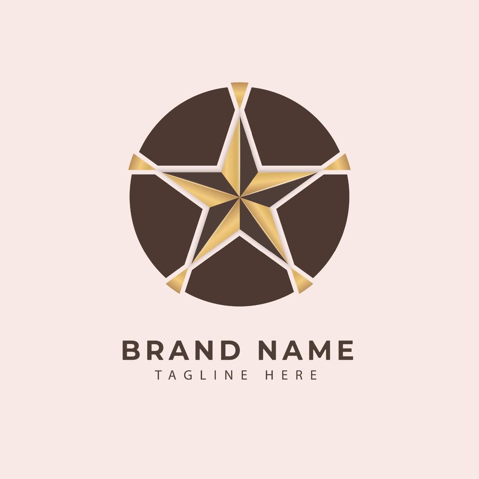 elegant goud ster logo ontwerp vector