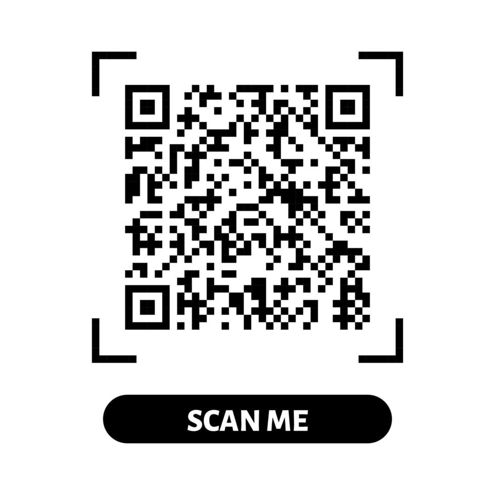 scannen me qr code ontwerp. qr code voor betaling, tekst overdracht met scannen me knop. vector illustratie