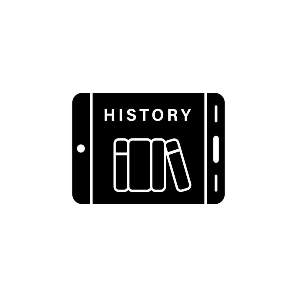 tablet boeken geschiedenis vector icoon illustratie