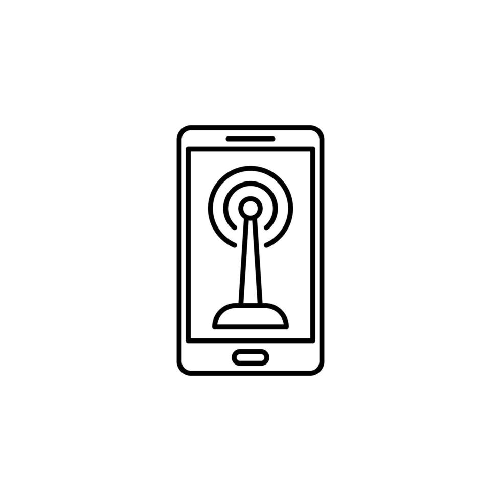 smartphone, signaal, afgelegen controle vector icoon illustratie