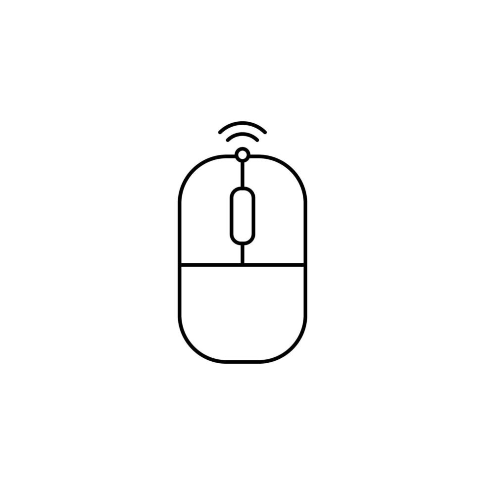 draadloze muis lijn vector icoon illustratie