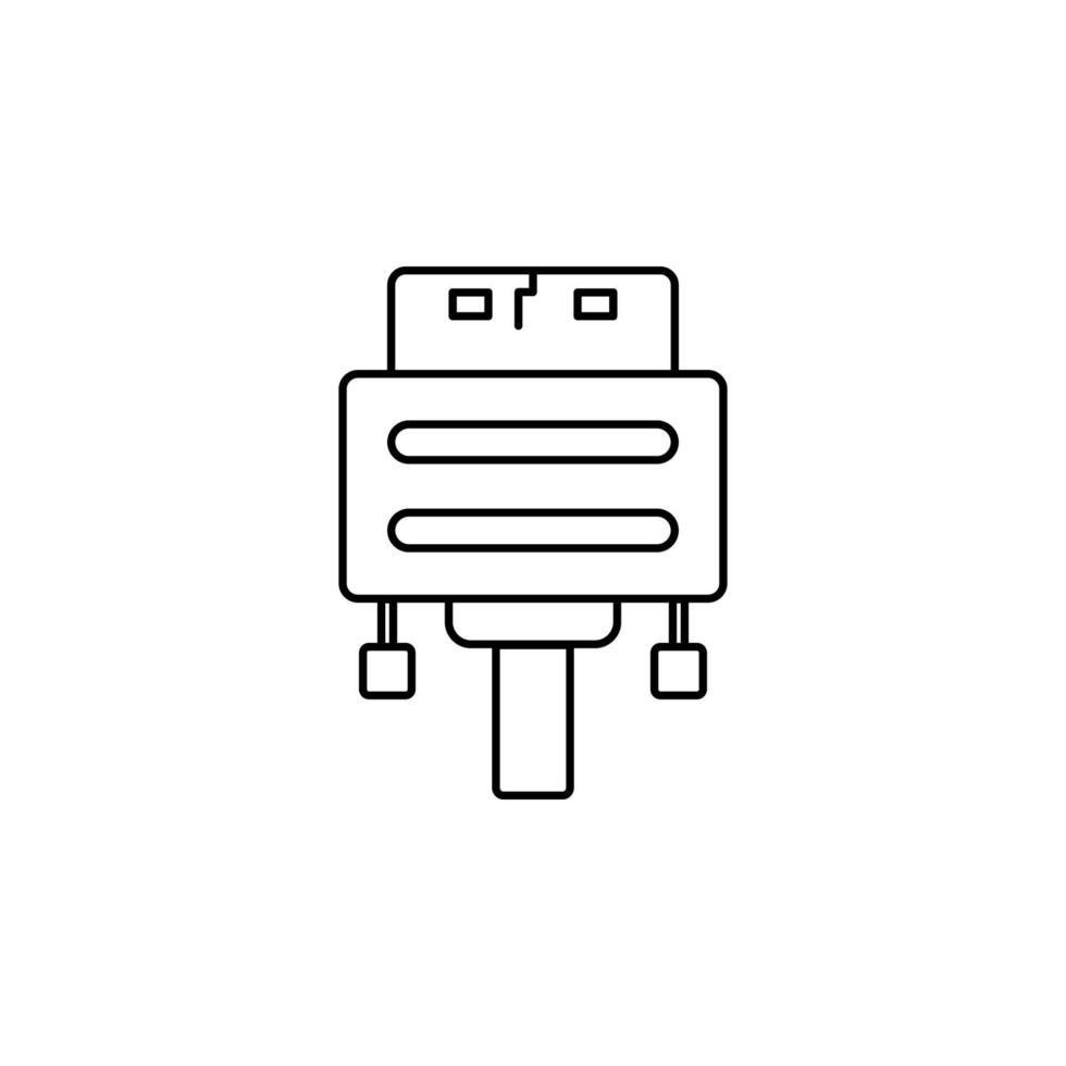 vga kabel lijn vector icoon illustratie