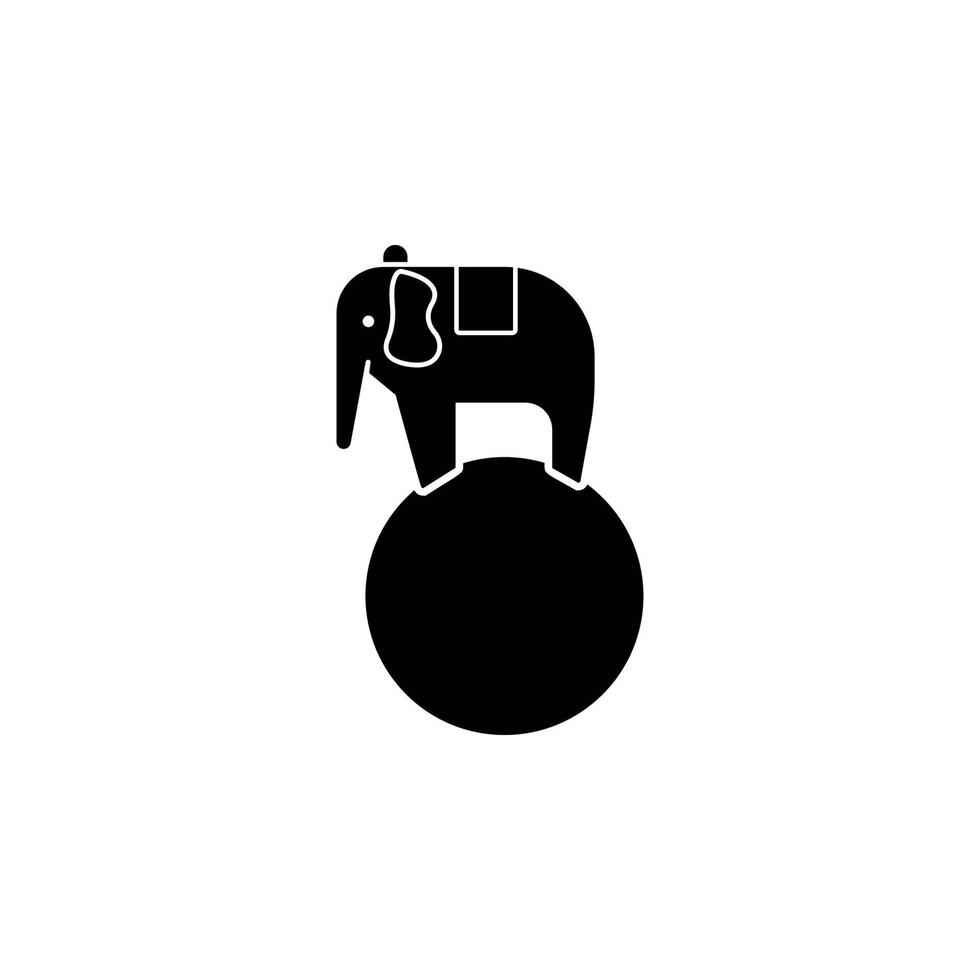 olifant Aan de bal stijl vector icoon illustratie